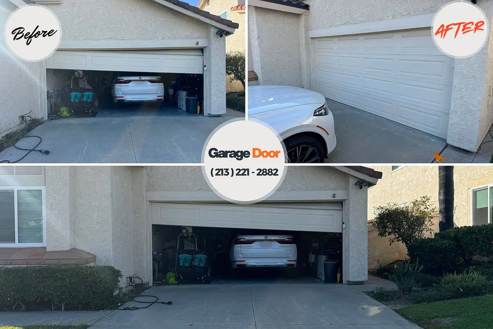Before and after: garage door repair Hillcrest Heights, MD